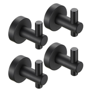 Round Base Wall Hanging Hook with Screws- Matte Black Hook, 4 Pack, for Entry Shoe Cabinet, Wardrobe Bathroom Bedroom Furniture Hardware