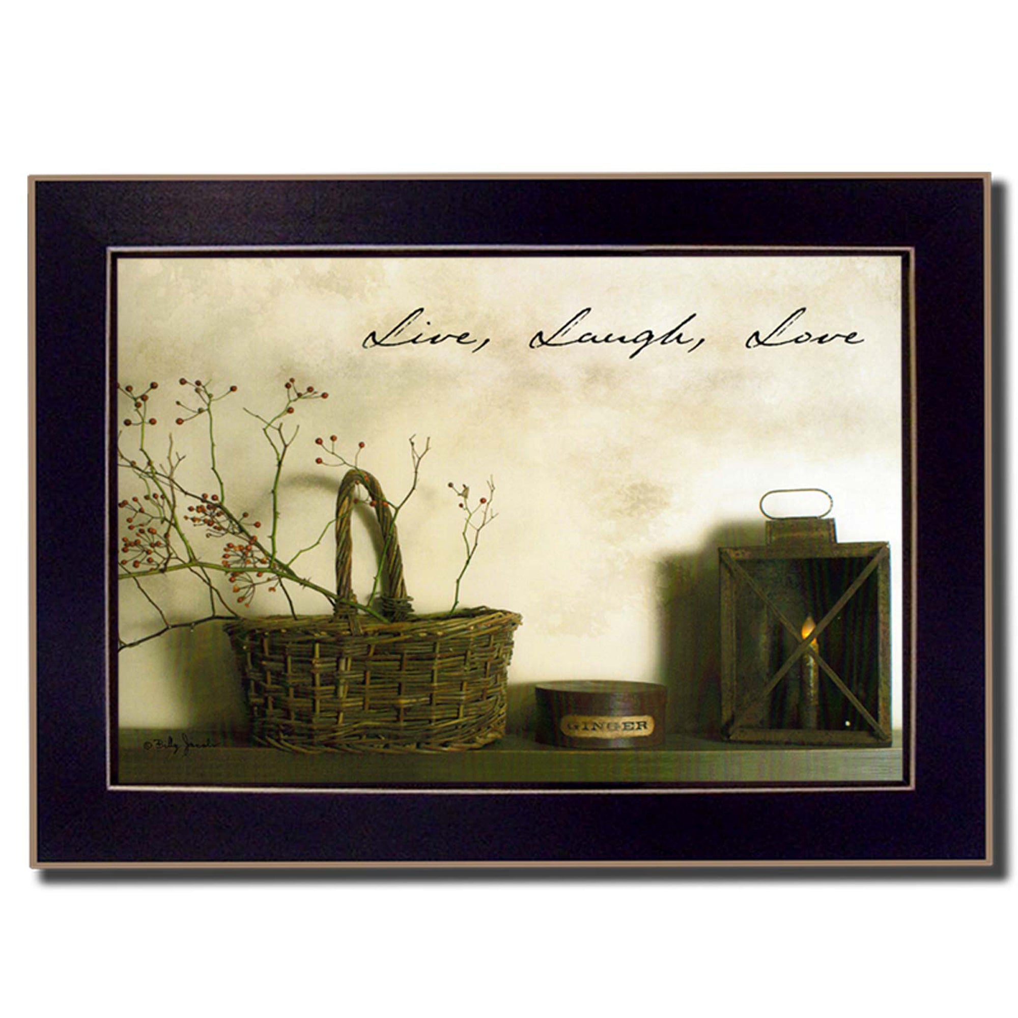 'Live, Laugh and Love' By Billy Jacobs, Printed Wall Art, Ready To Hang Framed Poster, Black Frame