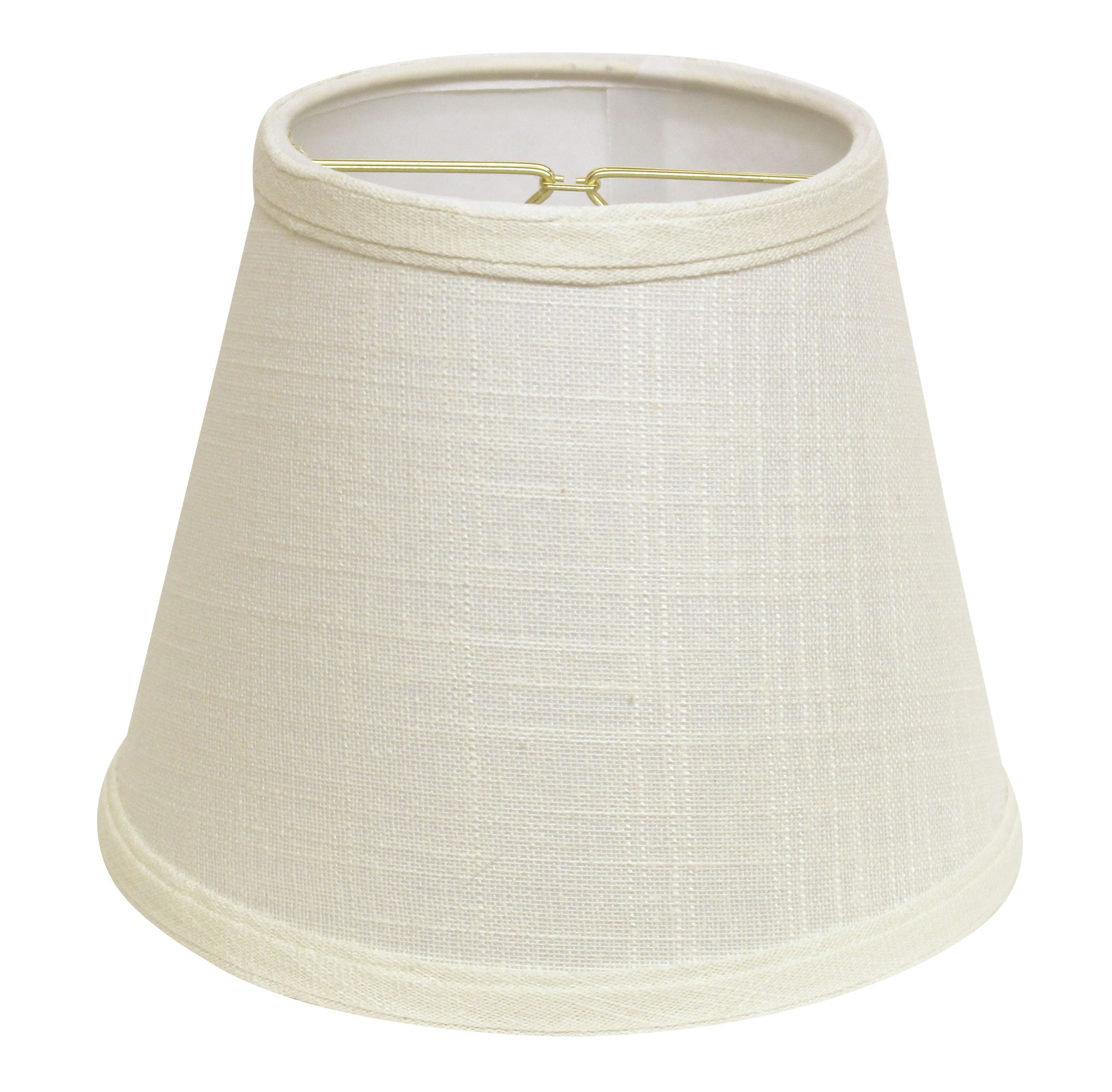 Empire Hardback Lampshade with Bulb Clip, White Fabric Lampshade for Table Lamps, Natural Linen, 6' Top x 10' Bottom x 7.5' Height