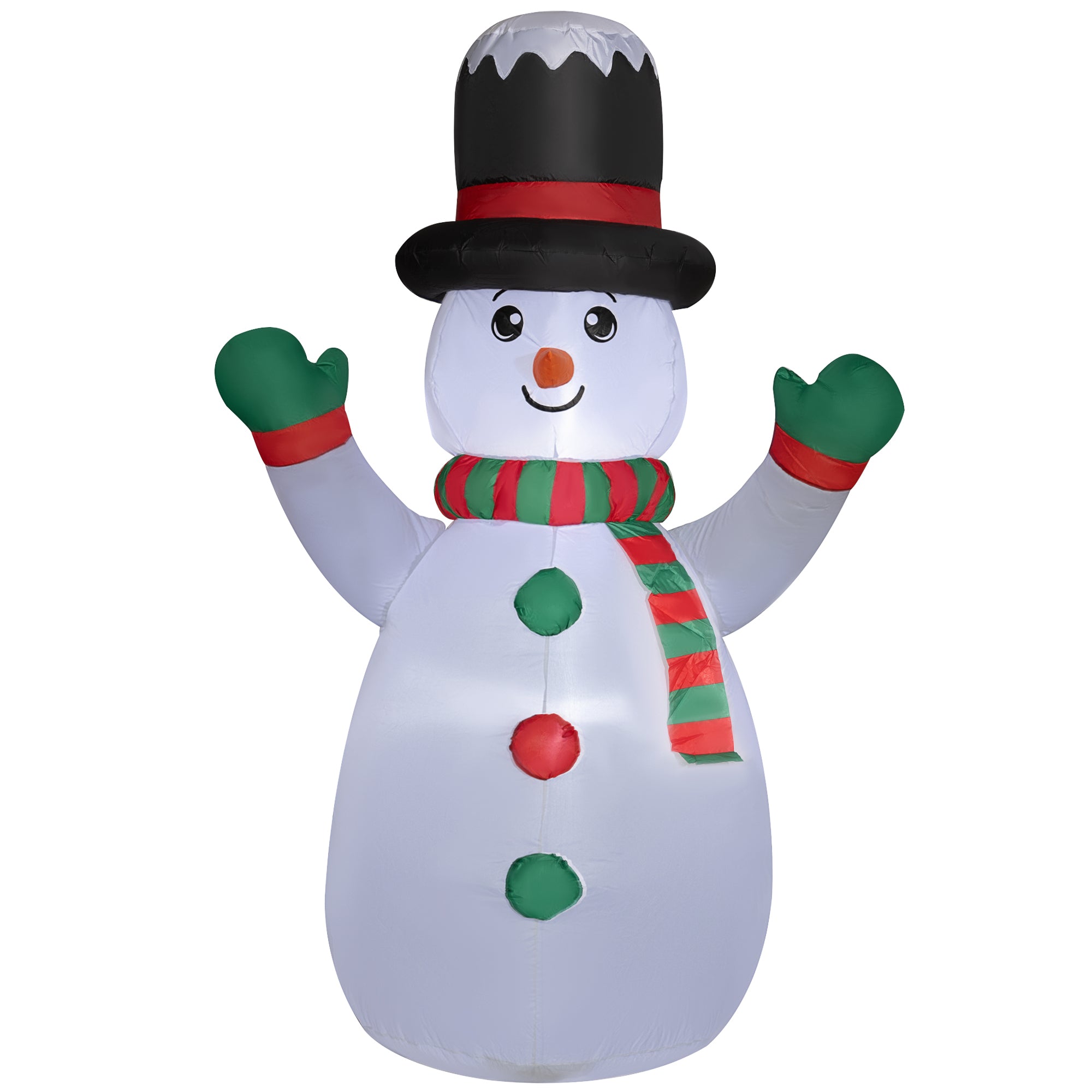 Outsunny 6 FT Christmas Inflatables Snowman, Xmas Blow Up Yard Decorations with Built-in LED Lights for Indoor, Outdoor, Lawn, Garden, Party