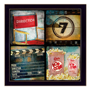 'At The Movies' By Mollie B., Printed Wall Art, Ready To Hang Framed Poster, Black Frame