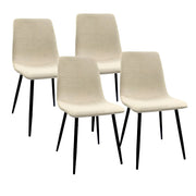 Modern 59' MDF Light Wood Dining Table & Suede Chair Set with Rectangular Metal Base, Beige & Brown