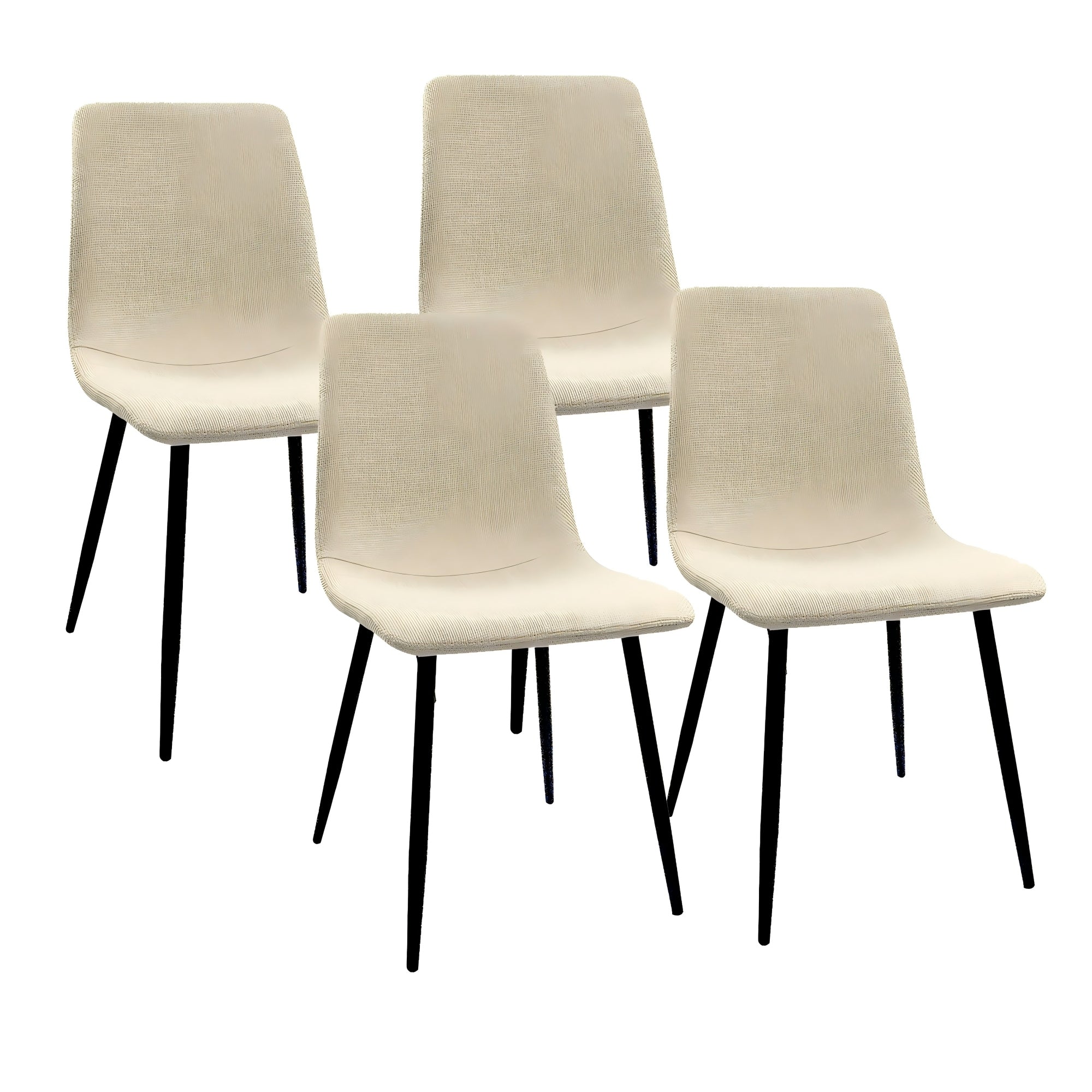 Modern 59' MDF Light Wood Dining Table & Suede Chair Set with Rectangular Metal Base, Beige & Brown