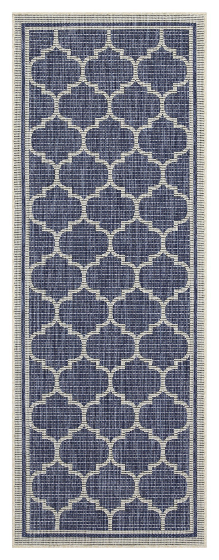 Sunshine GC_HAR2004 Blue 2 ft. 7 in. x 7 ft. 3 in. Indoor/Outdoor Area Rug