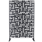 Outdoor & Indoor Privacy Screen Metal Privacy Screen 76' H×48' W, Freestanding Decorative Privacy Screen for Deck Balcony Patio