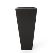 13' x 28.5 Outdoor Modern MGO Cast Stone Planter, Black