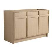 Modern Oak Freestanding Bathroom Vanity with 3 Soft-Close Cabinet Doors, Plywood, 48 Inches