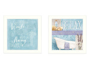 'Wash Collection' 2-Piece Vignette By Mollie B., Printed Wall Art, Ready To Hang Framed Poster, White Frame