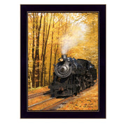 'Fall Locomotive' By Lori Deiter, Printed Wall Art, Ready To Hang Framed Poster, Black Frame