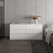 White 6-Drawer Rectangle Dresser
