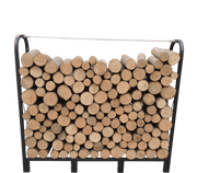 Artibear Firewood Rack Stand 4.1ft Heavy Duty Logs Holder for Outdoor Indoor Fireplace Metal Wood Pile Storage Stacker Organizer, Matte Black