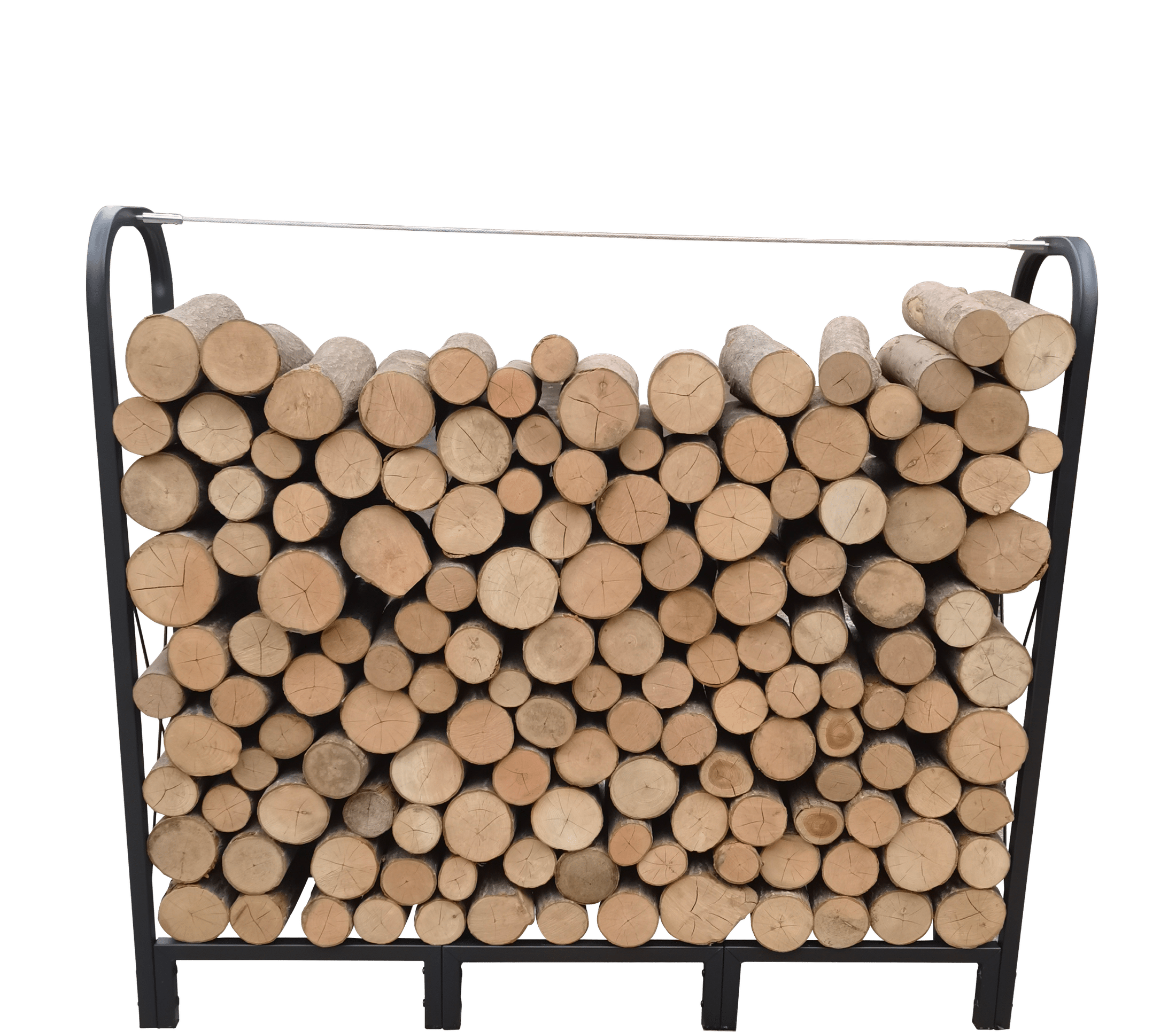 Artibear Firewood Rack Stand 4.1ft Heavy Duty Logs Holder for Outdoor Indoor Fireplace Metal Wood Pile Storage Stacker Organizer, Matte Black