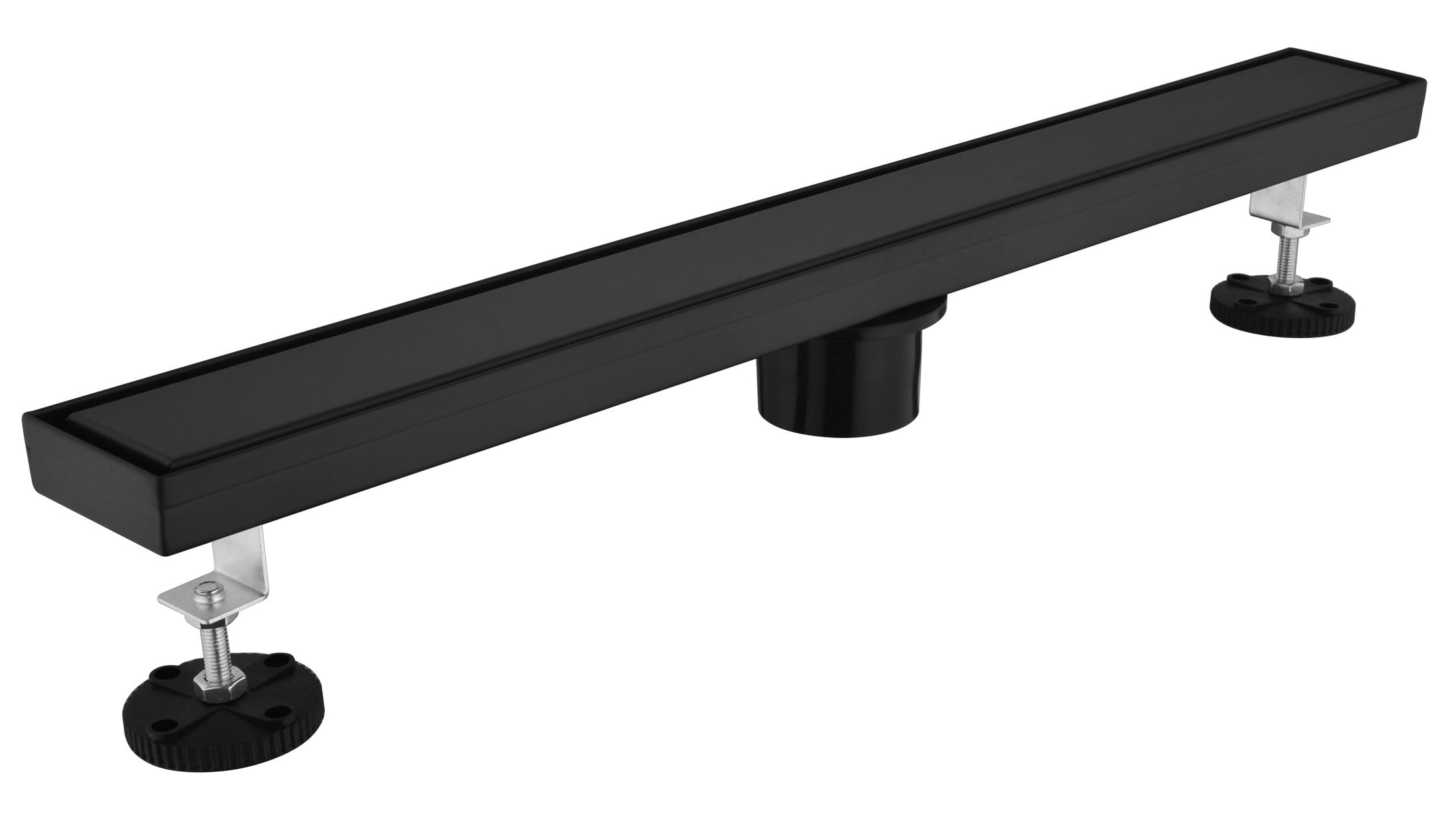 28 Inches Linear Shower Drain with Removable Cover, 304 Stainless Shower Drain  Included Hair Strainer and Leveling Feet, Flange