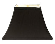 Rectangle Bell Hardback Lampshade with Washer Fitter, Black Natural Fabric Lampshade with White Lining for Table Lamps, 5x8' Top x 10x16' Bottom x 11' Height