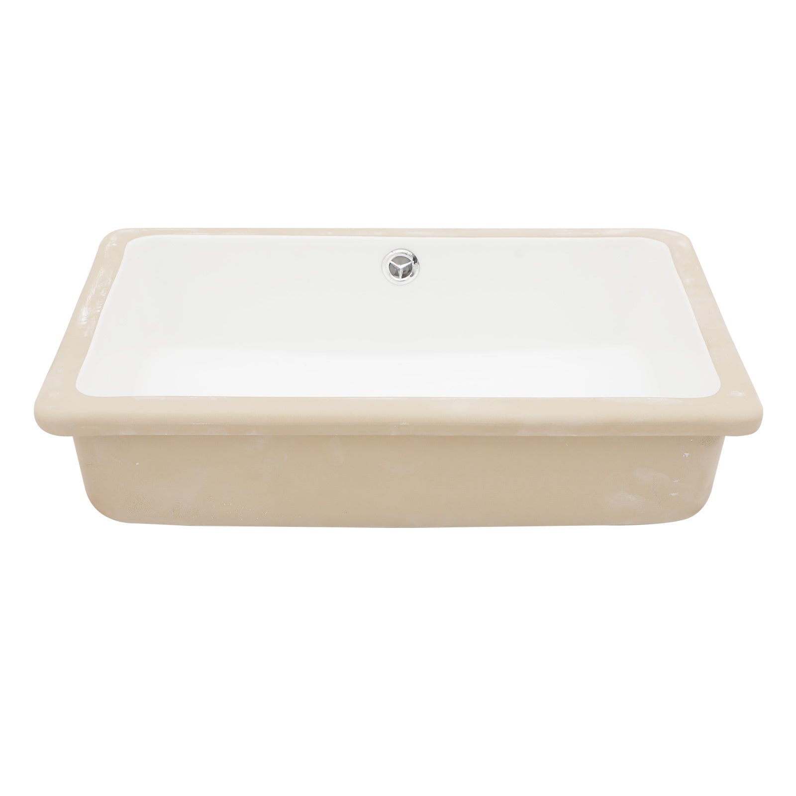 Modern White Ceramic Rectangular Undermount Bathroom Sink with Overflow, 18x12 Inches