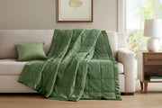 1 PCS Full/Queen Lightweight Down Alternative Blanket with Satin Trim Green