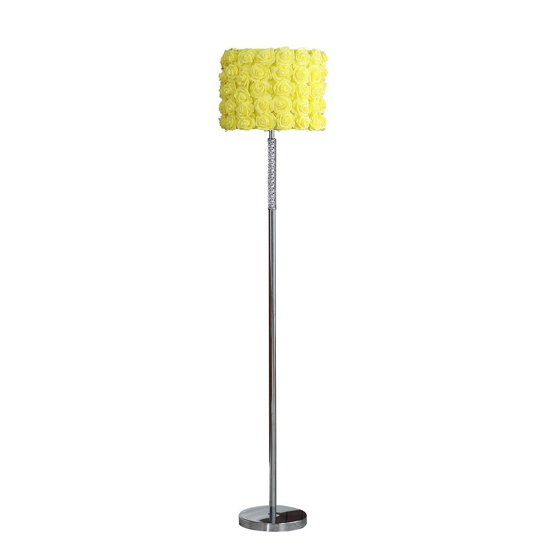 63'In Yellow Roses In Bloom Acrylic/Metal Floor Lamp