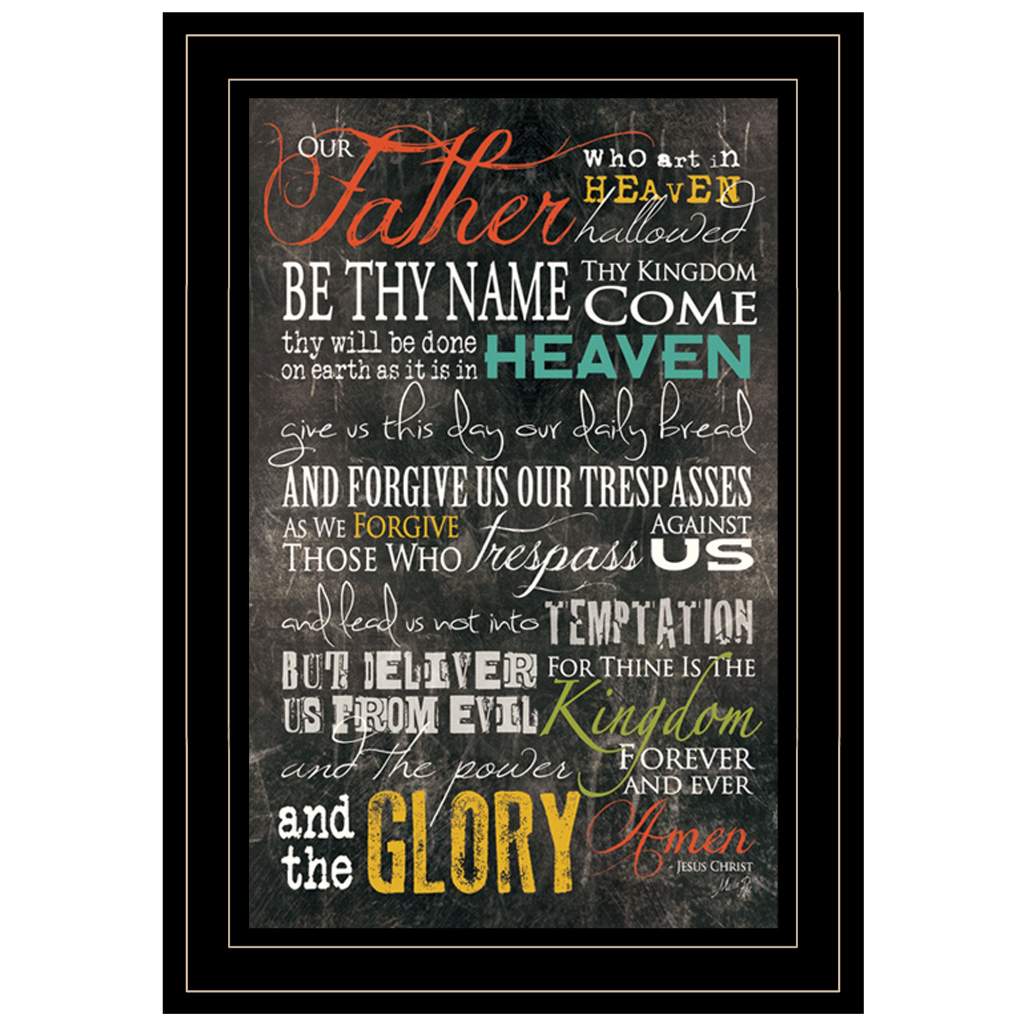 'The Lords Prayer' By Marla Rae, Ready to Hang Framed Print, Black Frame
