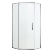 Chrome Semi-Frameless Neo-Angle Hinged Shower Enclosure 34-1/8' x 72' with Tempered Glass