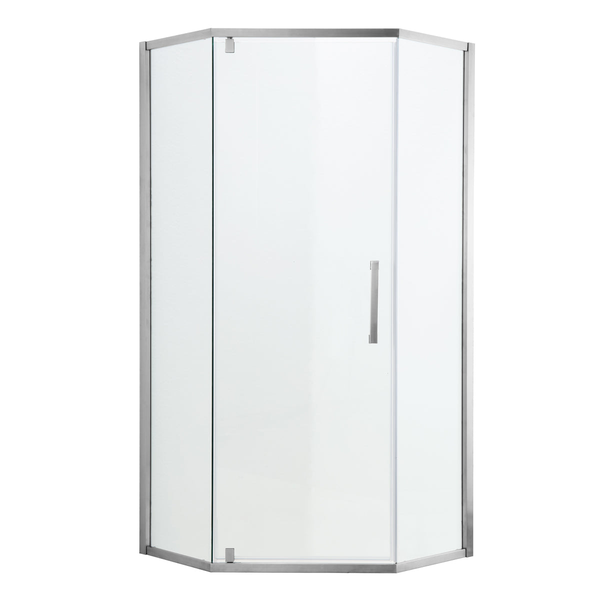 Chrome Semi-Frameless Neo-Angle Hinged Shower Enclosure 34-1/8' x 72' with Tempered Glass