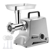 Electric Meat Grinder, Heavy Duty Stainless Steel Meat Mincer with Sausage Stuffer Tube, Grinding Plates, ETL Approved Meat Grinders for Home & Commercial Use (Silver)