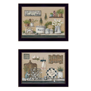 'Farmhouse Kitchen' 2-Piece Vignette By Pam Britton, Ready to Hang Framed Print, Black Frame