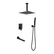 Shower System 16 Inch Square Bathroom Luxury Rain Mixer Shower Combo Set