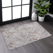 LOOM & LUXE Collection 2X3 Beige /Geometric Non-Shedding Living Room Bedroom Dining Home Office Stylish and Stain Resistant Area Rug