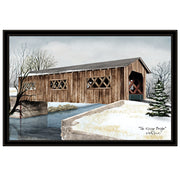 'The Kissing Bridge' by Billy Jacobs, Ready to Hang Framed Print, Black Frame