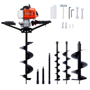 2.7HP Post Hole Digger 63cc two person handle Gas-Powered 2-Stroke Auger Digging Drill Shaft Size 3/4' (Machine Only)EPA COMPLAINT With L4'+L6'+L8'+L12' DRILL BITS+EXT ROD KITS