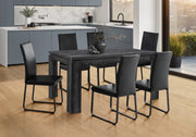 Dining Table, 60' Rectangular, Kitchen, Dining Room, Black Laminate, Contemporary, Modern