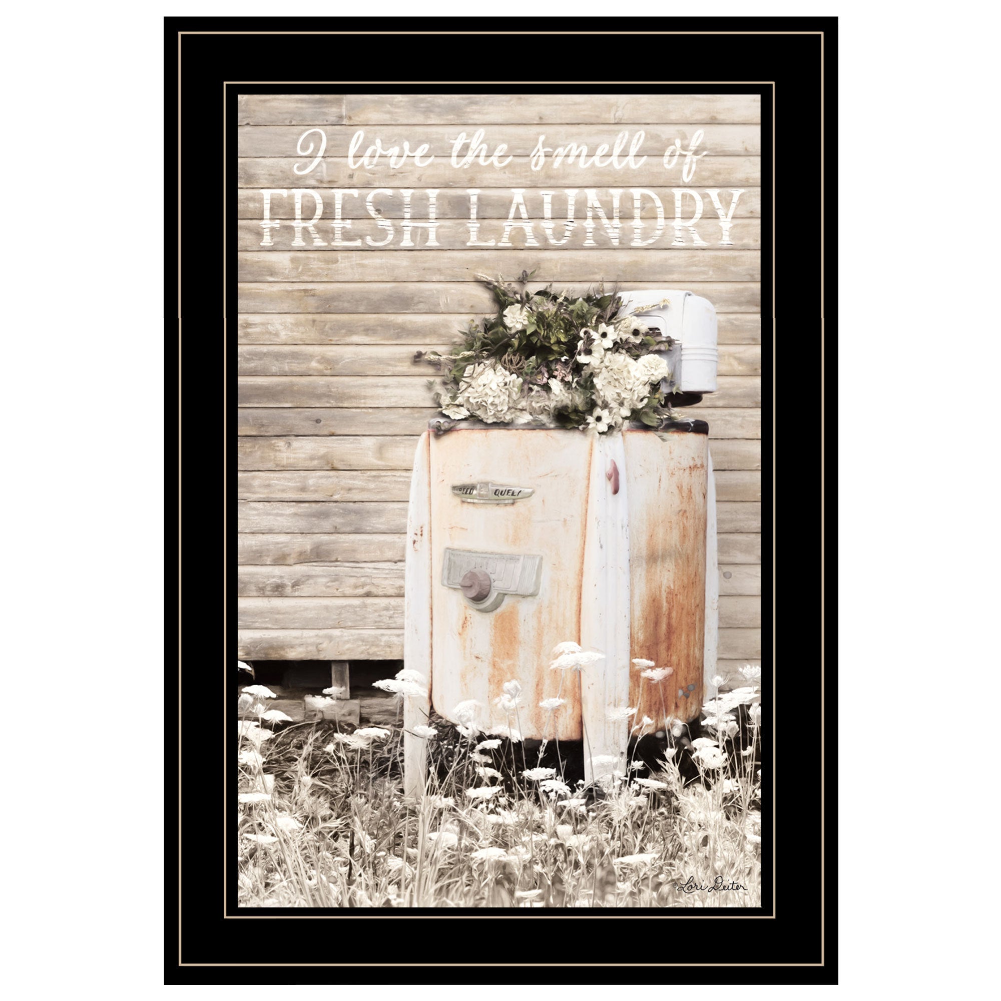 'Fresh Laundry' by Lori Deiter, Ready to Hang Framed Print, Black Frame