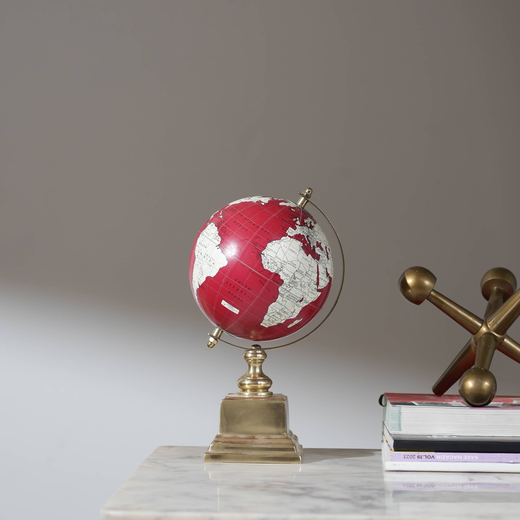 Tabletop Decorative Globe on Aluminum Base-10.75'(H)