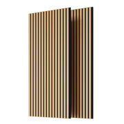 Wood Panels for Wall Slat Wall Panels, 2PC Wood Slat Acoustic Panels for Wall and Ceiling - 3D Fluted Sound Absorbing Panel with Three Sides Fully Wrapped on  Wood Finish -45.27''X23.62''(White Oak)