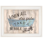 'Bathroom Humor' by Debbie DeWitt, Ready to Hang Framed print, White Frame