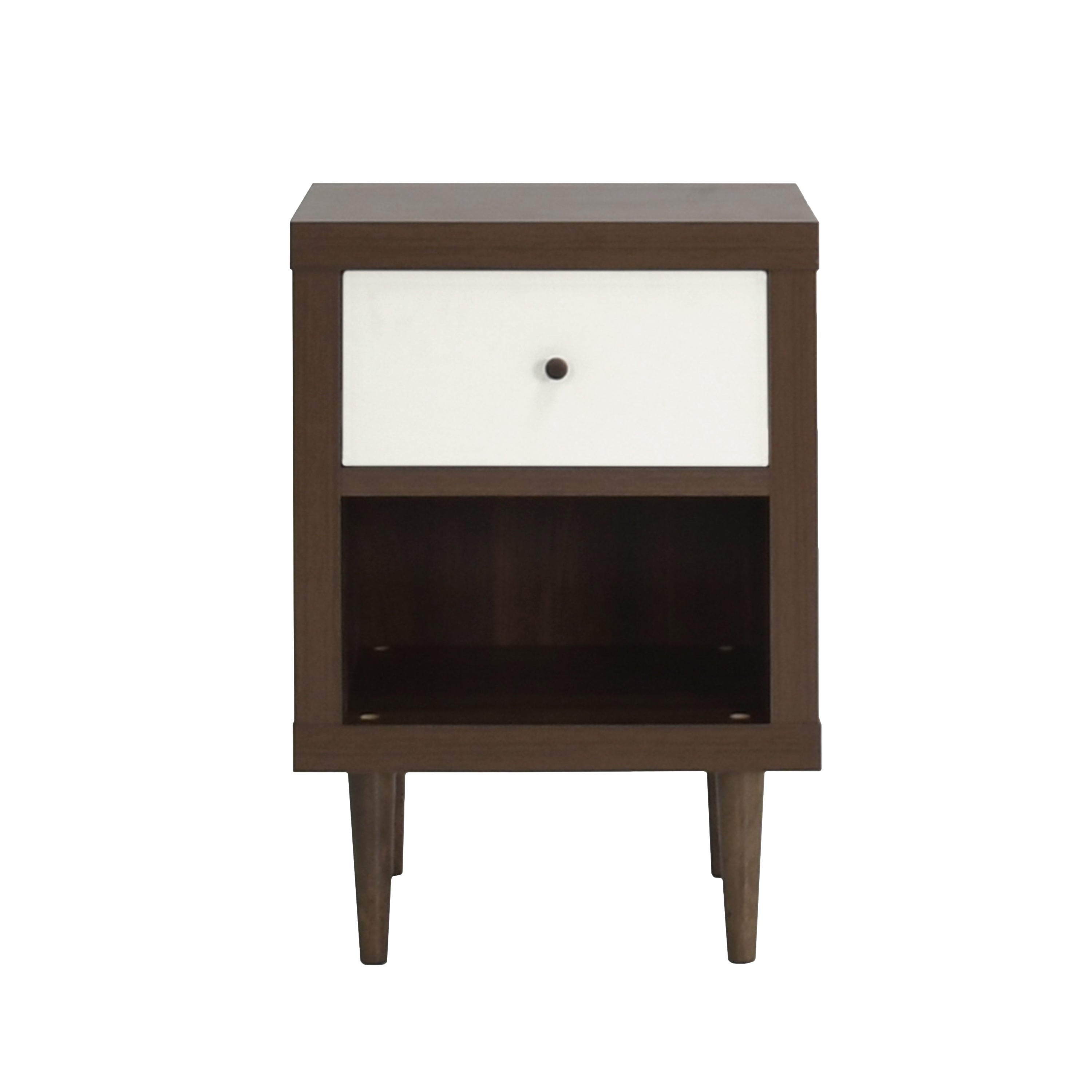 Nystrom Faux Wood Single Drawer Nightstand