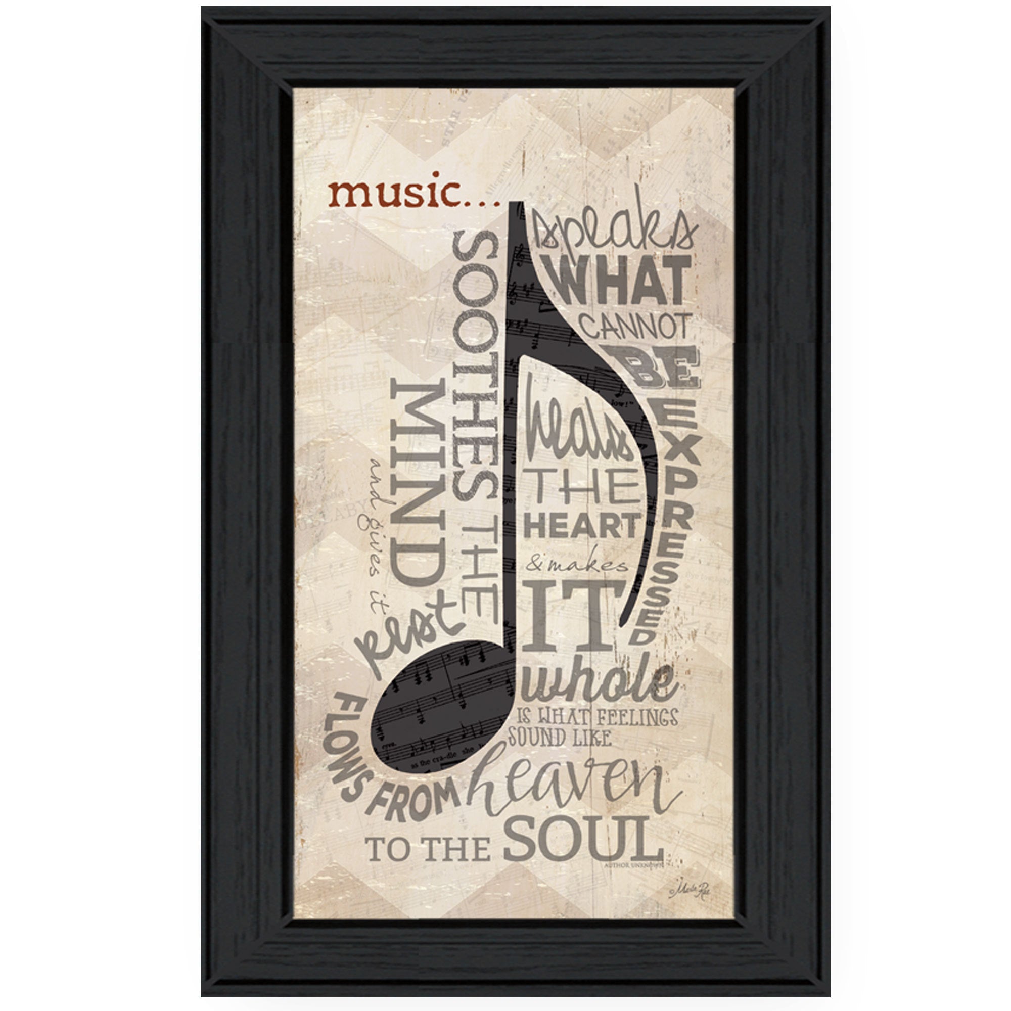'Music' By Marla Rae, Ready to Hang Framed Print, Black Frame
