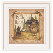 'Bath House' by Mary Ann June, Ready to Hang Framed Print, White Frame