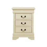 Traditional Beige Nightstand with Three Drawers Particle Board 29' Height