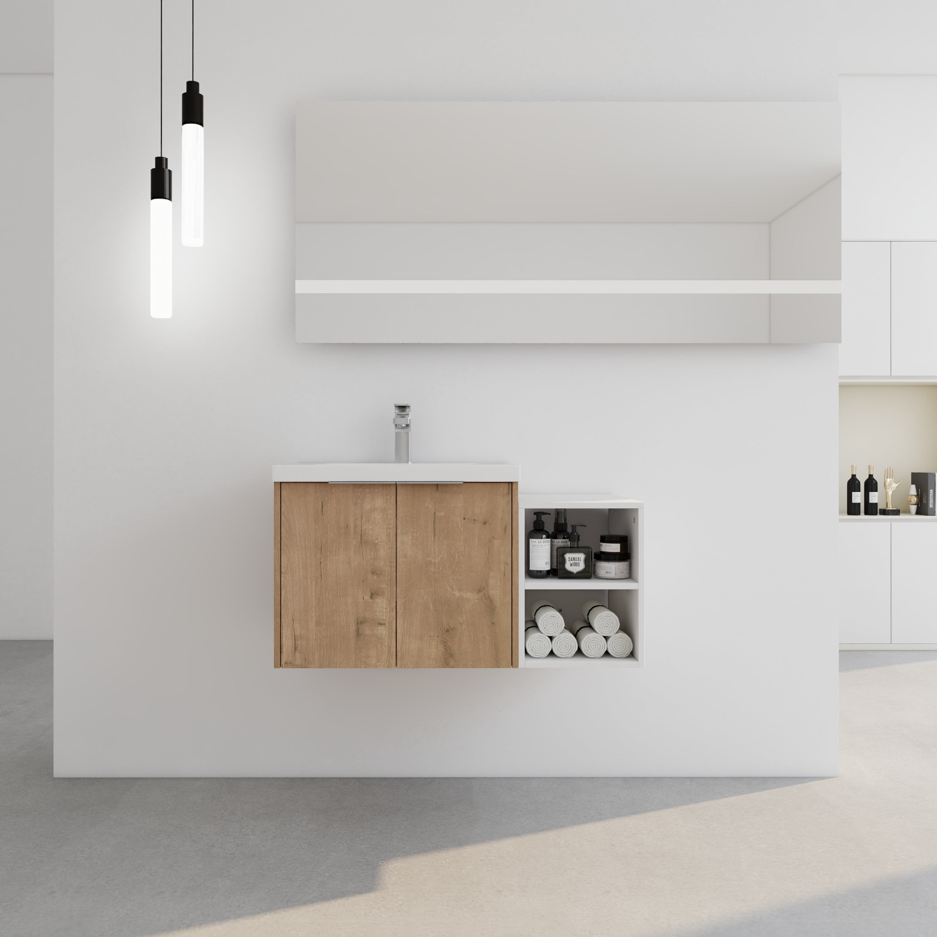 36 Inch Soft Close Doors Bathroom Vanity With Sink, A Small Storage Shelves, 24' and 12' Combination Cabinet,(KD-Packing)