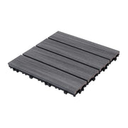 Patio Floor Tiles Pack of 22  WPC Wood-Plastic Composite Patio Deck Tiles DIY Interlocking Decking Tiles, Quick Deck Floor Tile, Court Tile, Water Resistant Indoor Outdoor -11.8' ASH