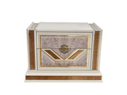 Omari Modern Style 2-Drawer Night stand Made with Wood and Gold Accents in Beige  same as B009P245442 (CA inventory)