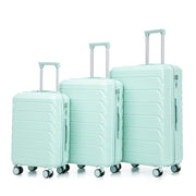 Set 3PCs 20'/24'/28' ABS Spinner Wheel Luggage, Matching Color, with Combination Lock - Mint Green