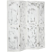 HOMCOM 5.5' 4 Panel Room Divider Folding Privacy Screen Panels, White
