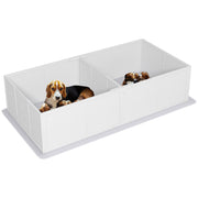 PawHut Whelping Box for Dogs and Puppies, Dog Whelping Box with Washable Waterproof Pee Pad & Adjustable Door for Medium and small Dogs, White, 77' x 38' x 19'
