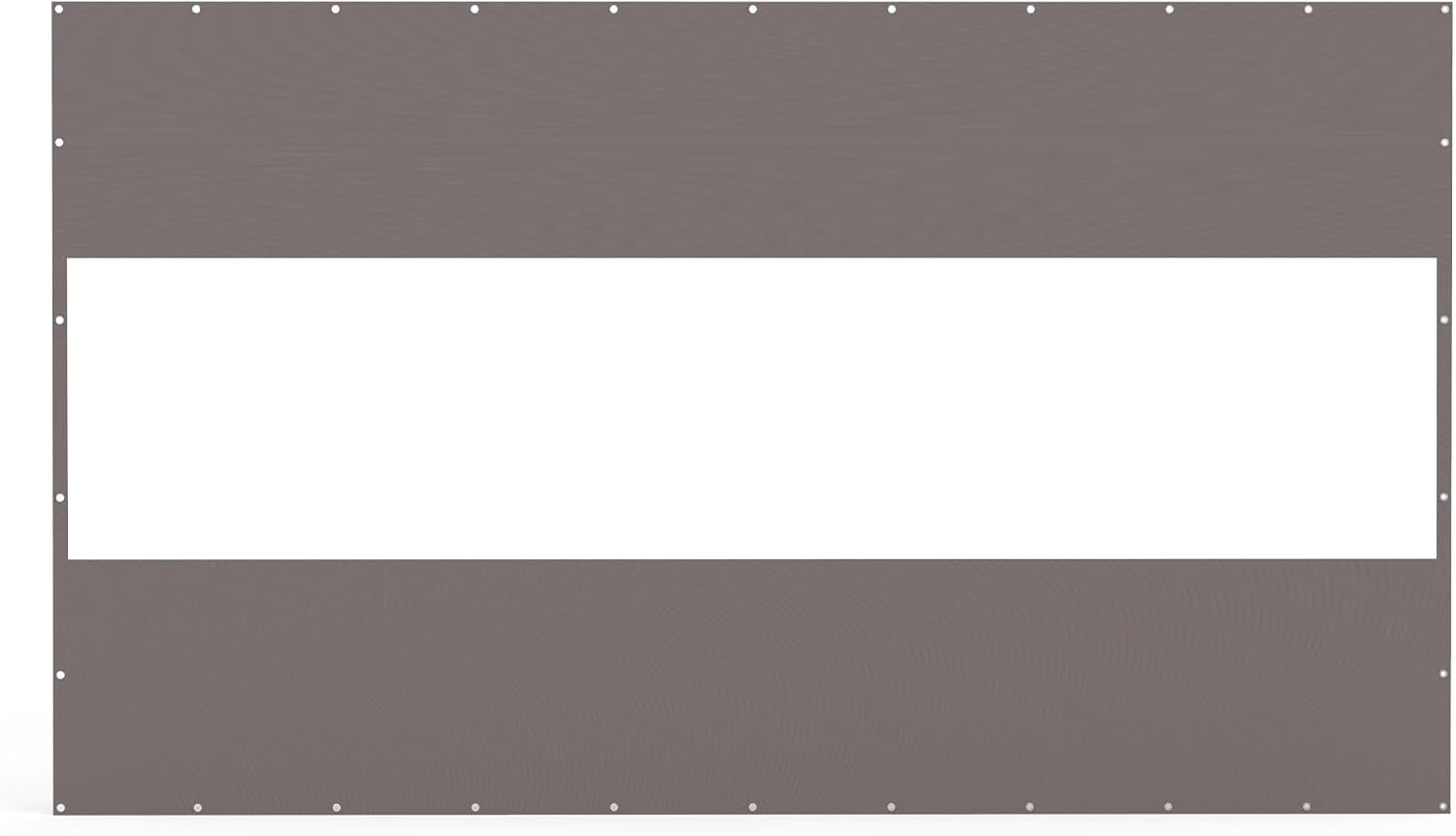 Heavy Duty Outdoor Clear Panel Curtain, 18 oz Waterproof PVC Polyester Curtain, Weather Resistant & Tearproof for Patios, Gazebos, Pergolas, Privacy Screen (7'H x 12'W, Gray)