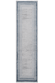 MARFI Collection 2X8 Blue / Ivory / Bordered Runner Rug