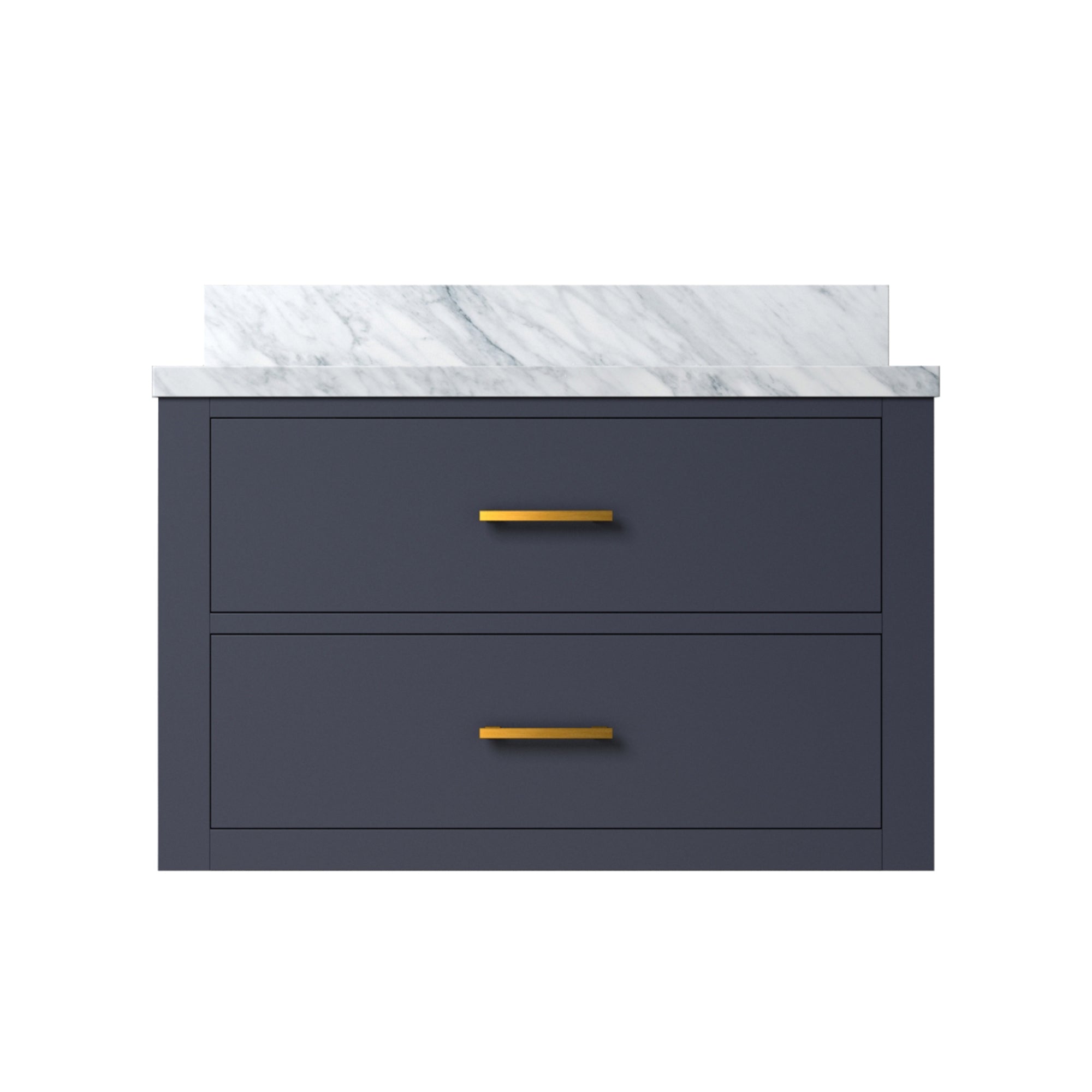 Blue Single Bath Vanity 30 in. W x 22 in. D, with Carrara Marble Top