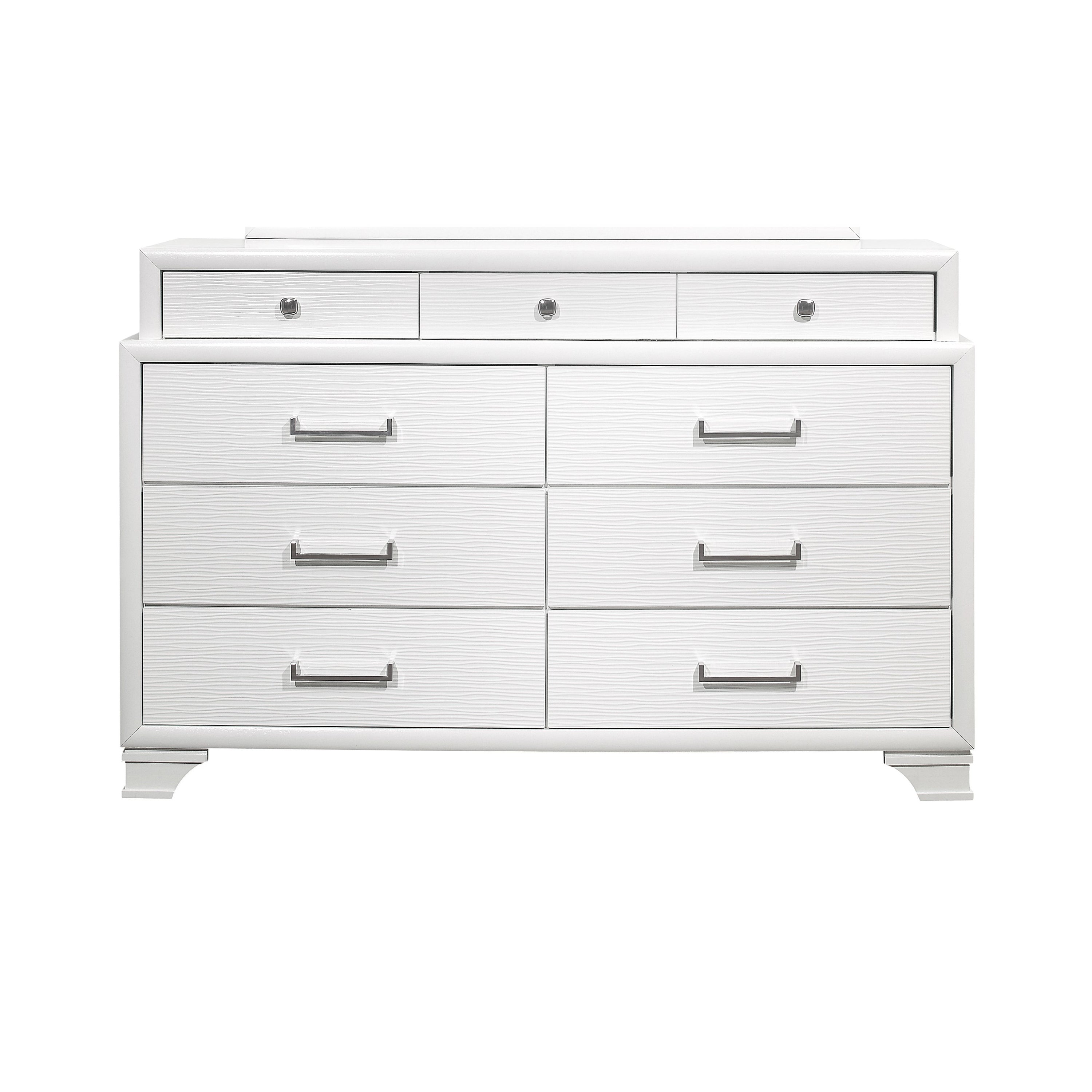 CIVIC White Dresser Solid Wood MDF Construction 59' Length