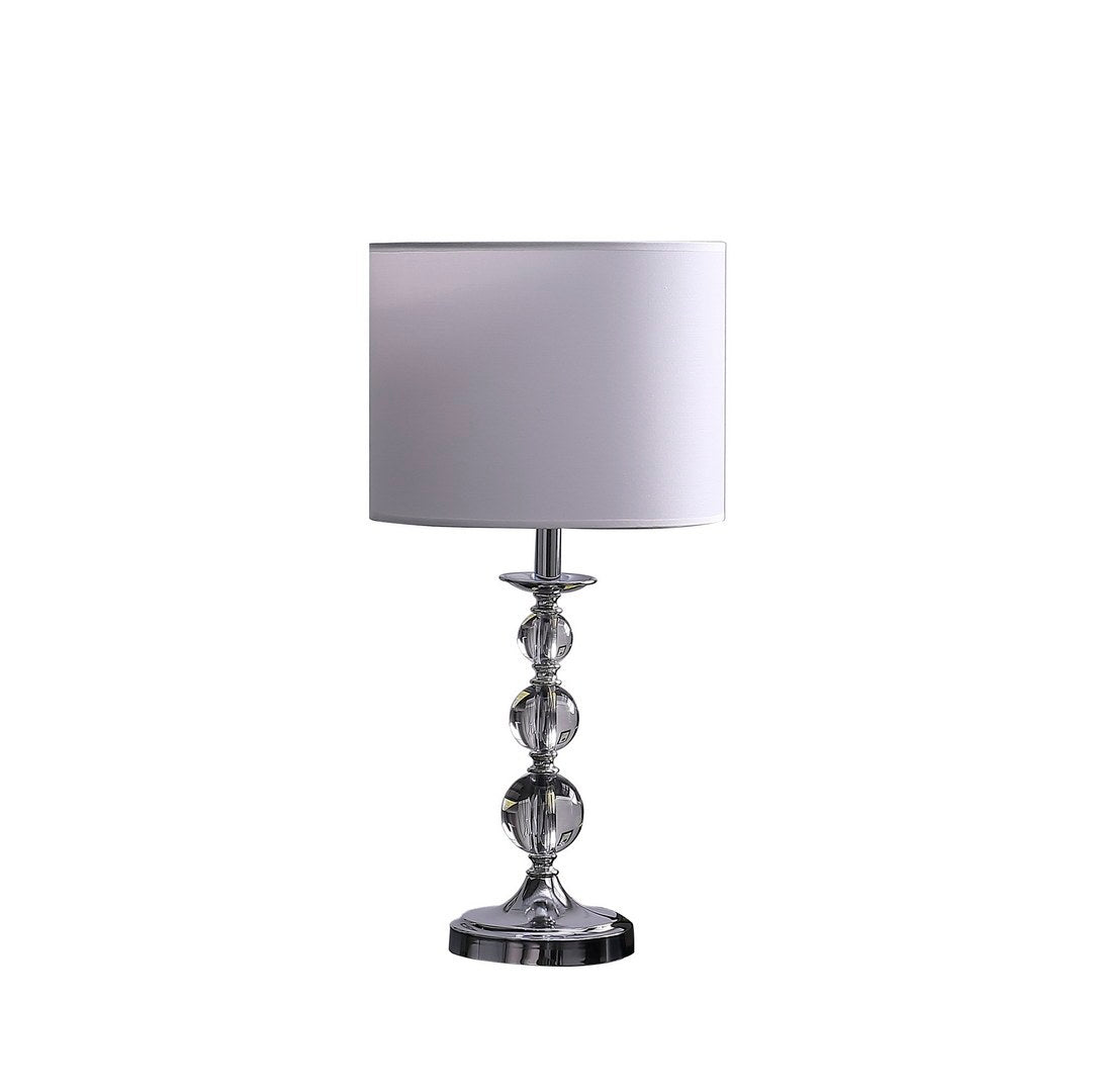 19.75' Ascending Solid Crystal Orbs Chrome Table Lamp in Chrome Silver
